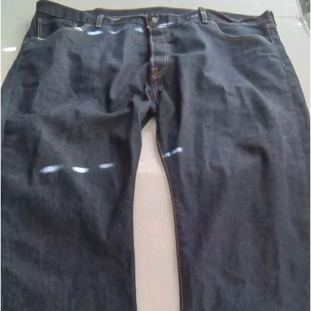 Levi's 501 Original Fit Dark Blue Denim Jeans‎ Classic Straight Leg Size W L